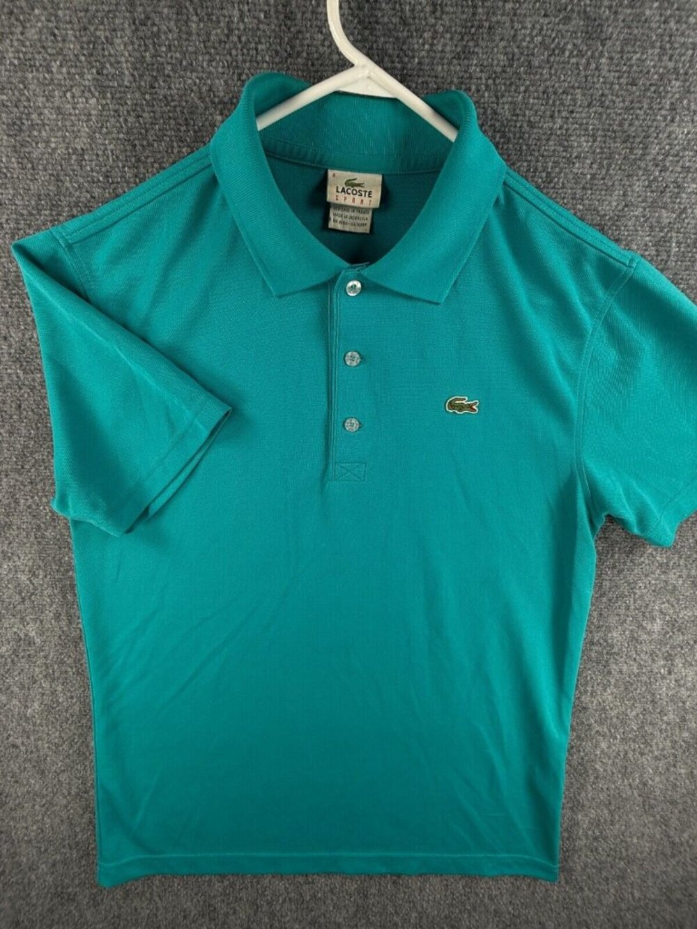 Lacoste Sport Short Sleeve Polo Men Croc Logo Blue Size 4 Polyester Performance